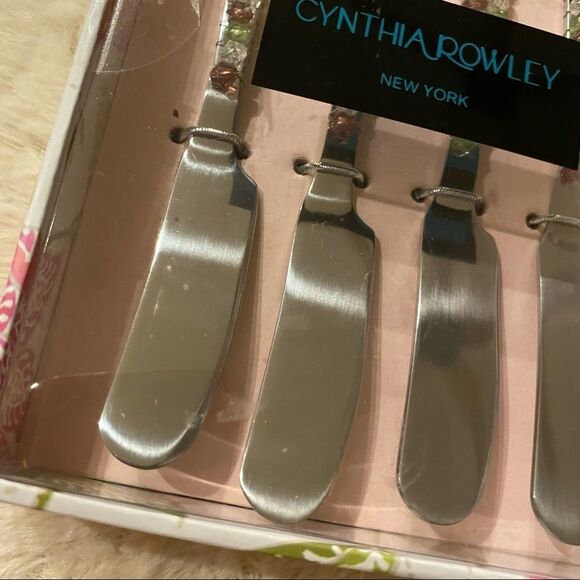 Cynthia Rowley Jeweled Spreader Set of of Four Handcrafted Tableware NWT - Picture 9 of 14